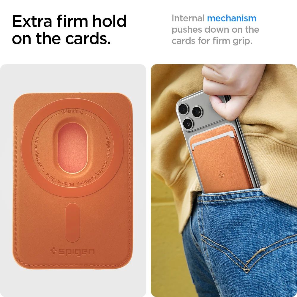 Spigen Valentinus MagSafe Wallet 3 Card peněženka metallic orange