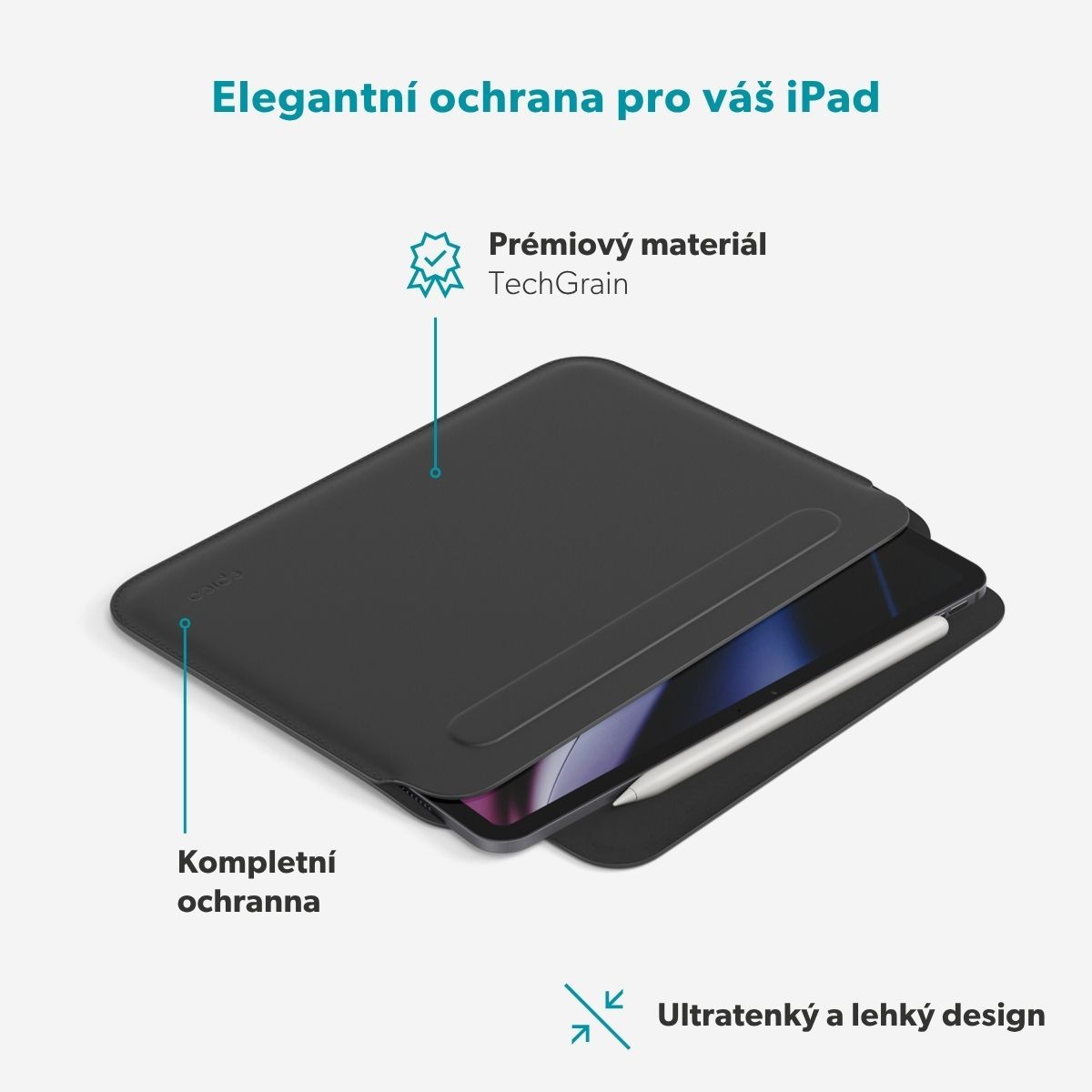 Epico TechGrain Sleeve pouzdro iPad Pro 12,9" (3.-6. gen)/Air 13"/Pro 13" modré