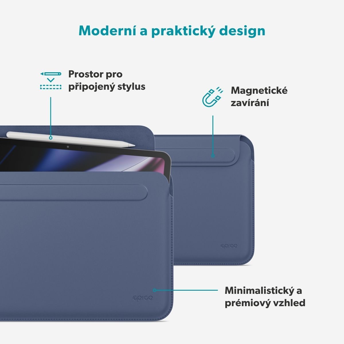 Epico TechGrain Sleeve pouzdro iPad Pro 12,9" (3.-6. gen)/Air 13"/Pro 13" modré