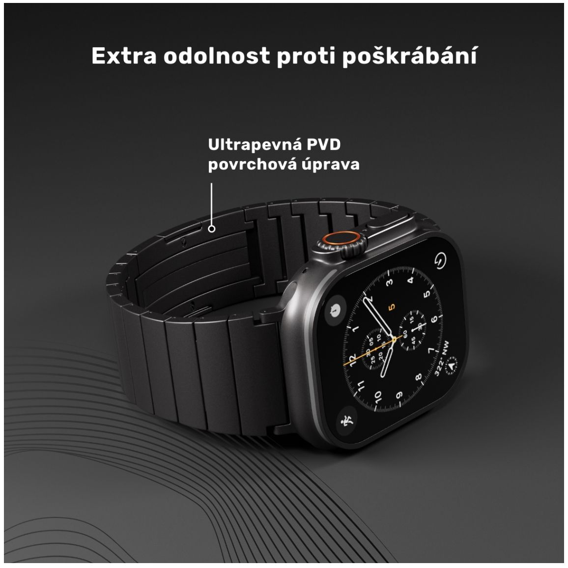 UNUM by Epico Titanium Watch Band řemínek Apple Watch 42/44/45/46/49 mm přírodní titan