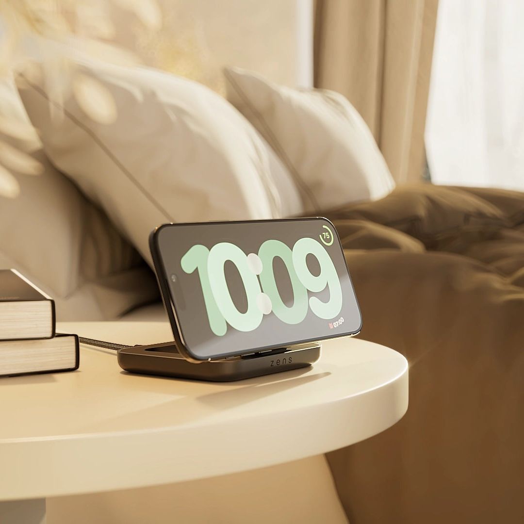 ZENS Magnetic Nightstand Charger MagSafe/Qi2 nabíječka (15W) bílá