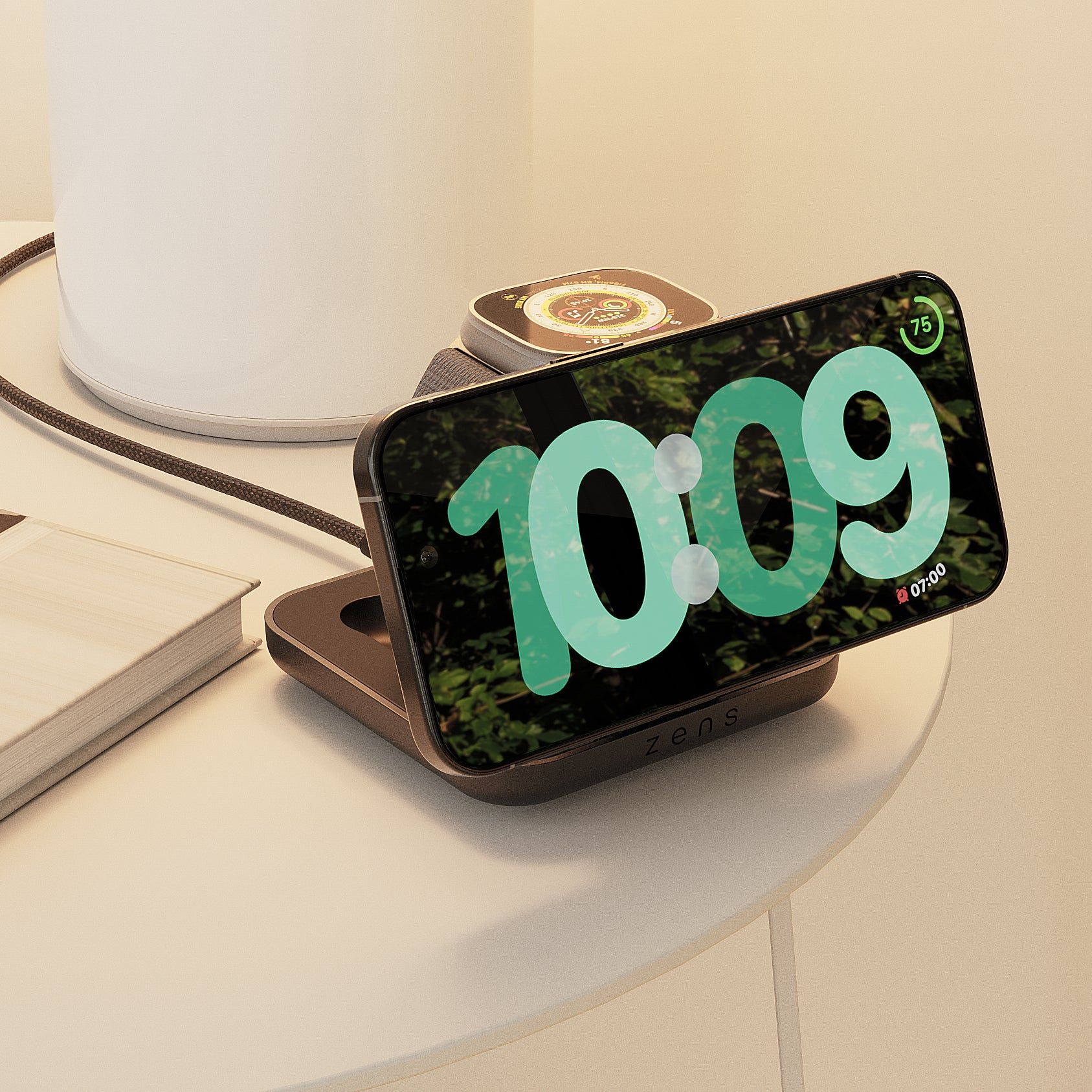 ZENS Nightstand Charger Pro 2 MagSafe/Qi2 2v1 skládací nabíječka (15W) černá