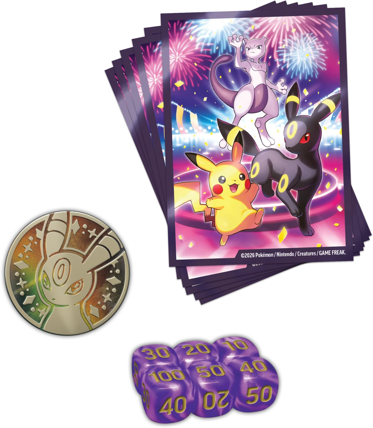 Kostky a mince Pokémon TCG 30th Celebration Night