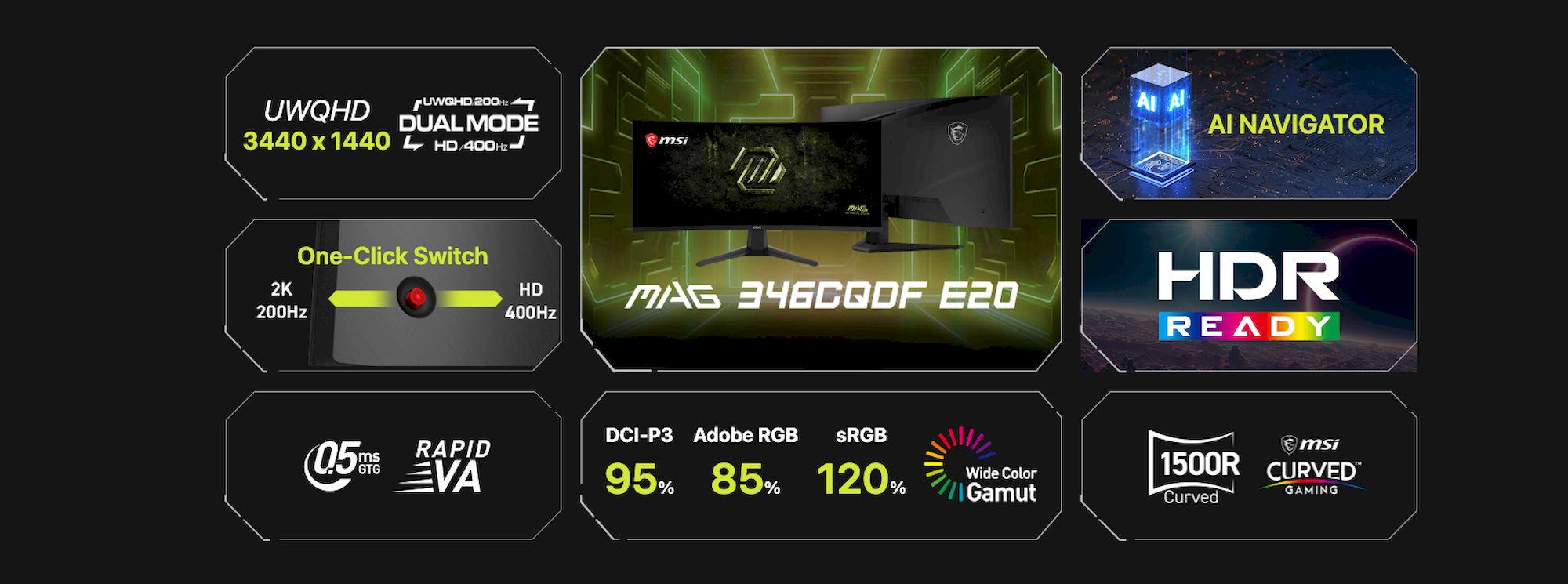 MSI MAG 346CQDF E20 herní monitor 34"