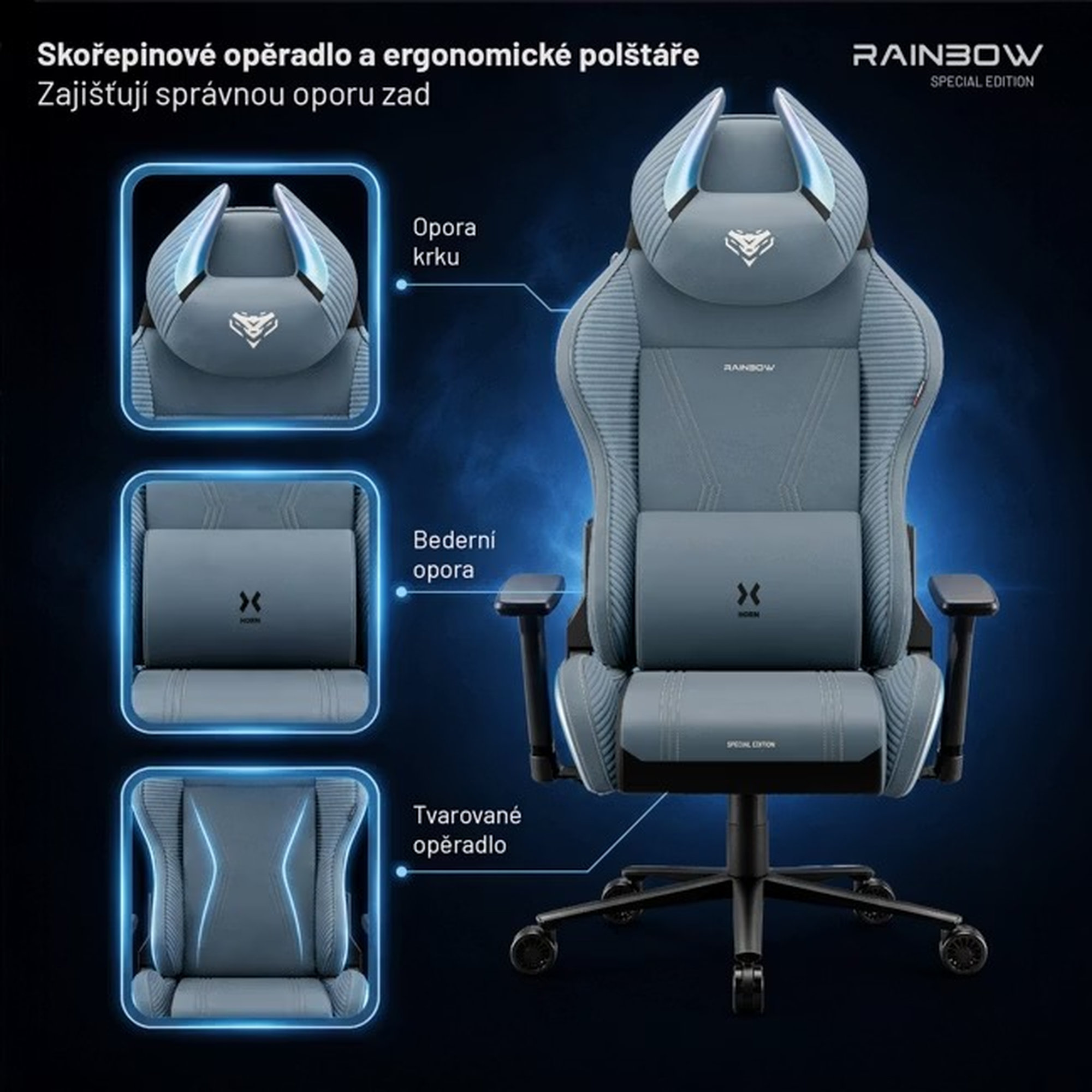 Diablo X-Horn 2.0 Normal Size herní židle Rainbow blue