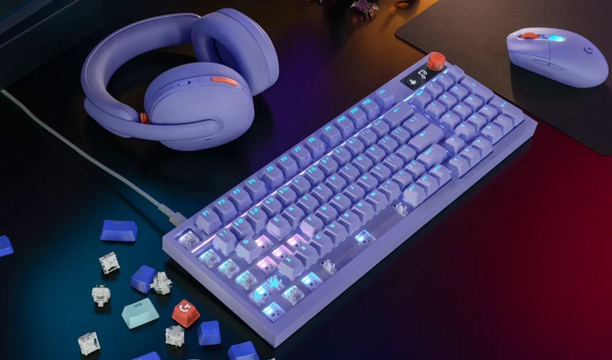 Logitech G316 X 98 herní mechanická klávesnice (US) fialová