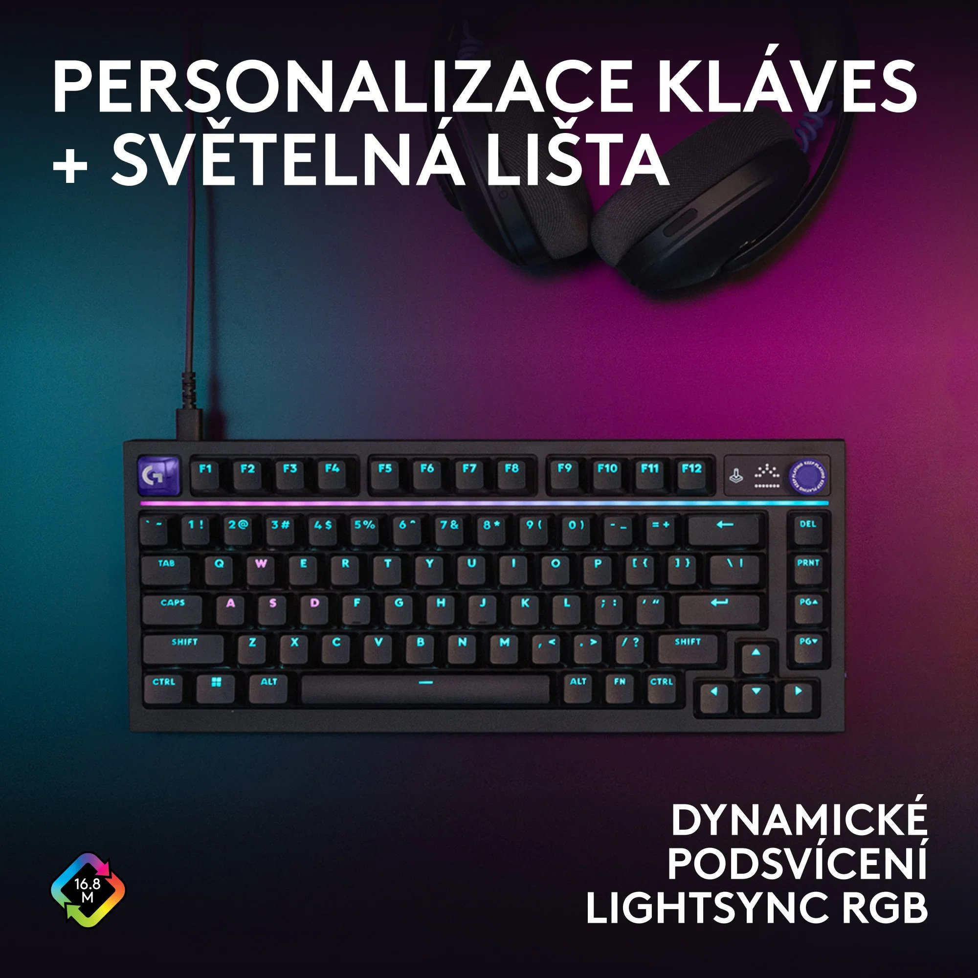 Logitech G316 X 75 herní mechanická klávesnice (CZ/SK) černá