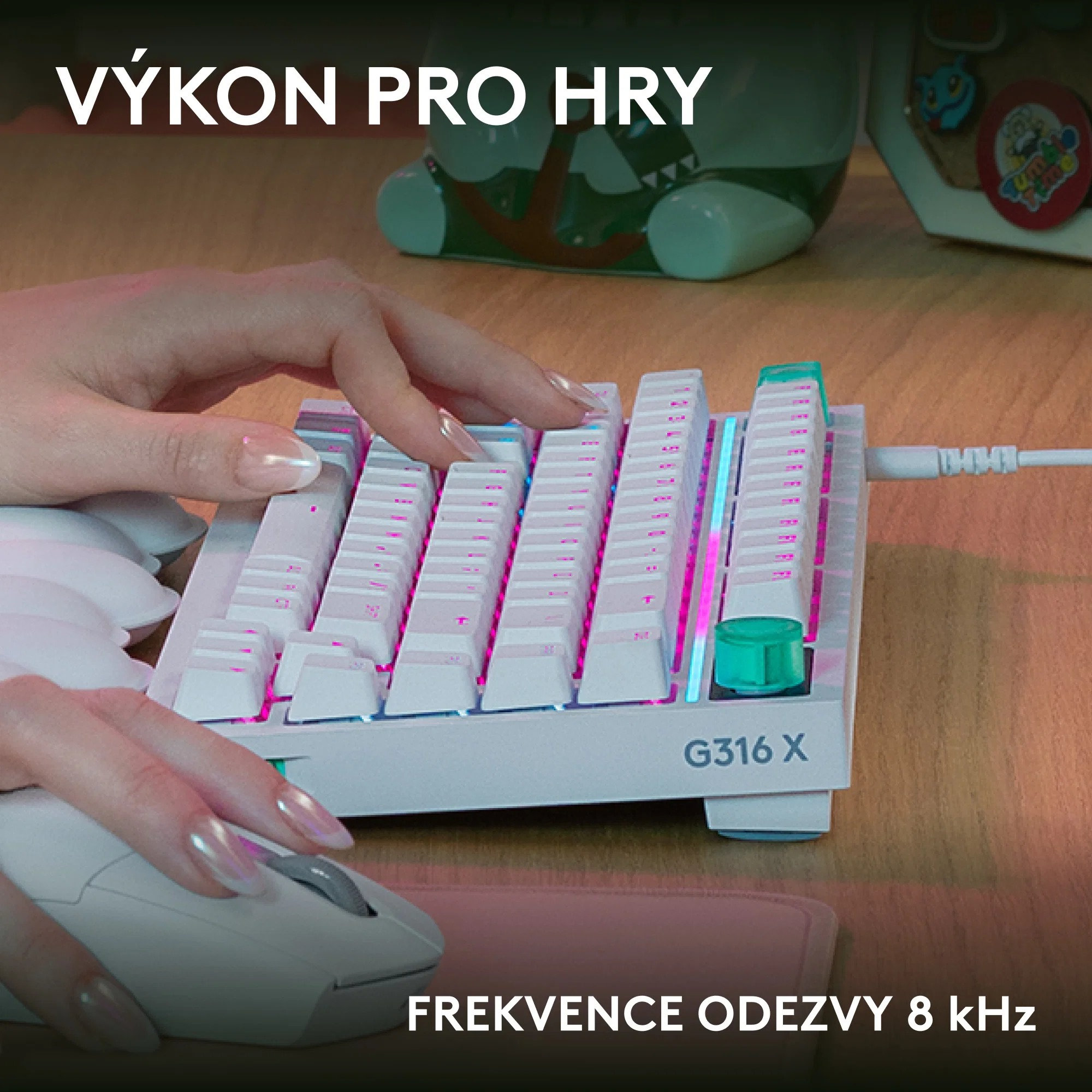 Logitech G316 X 75 herní mechanická klávesnice (USINTL) bílá