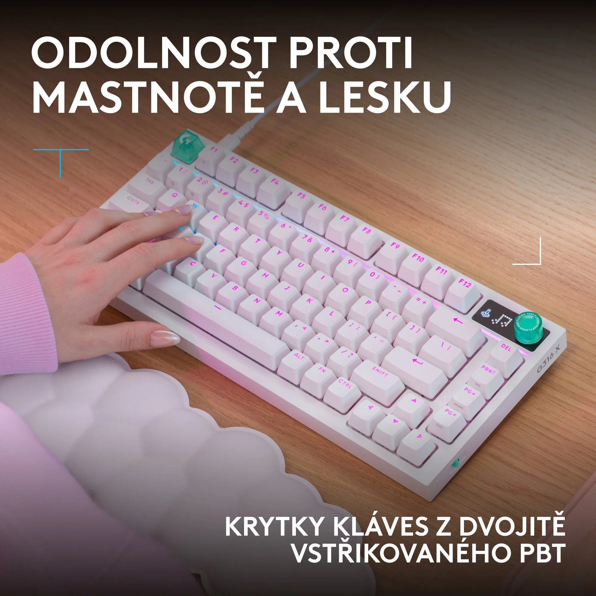 Logitech G316 X 75 herní mechanická klávesnice (USINTL) bílá