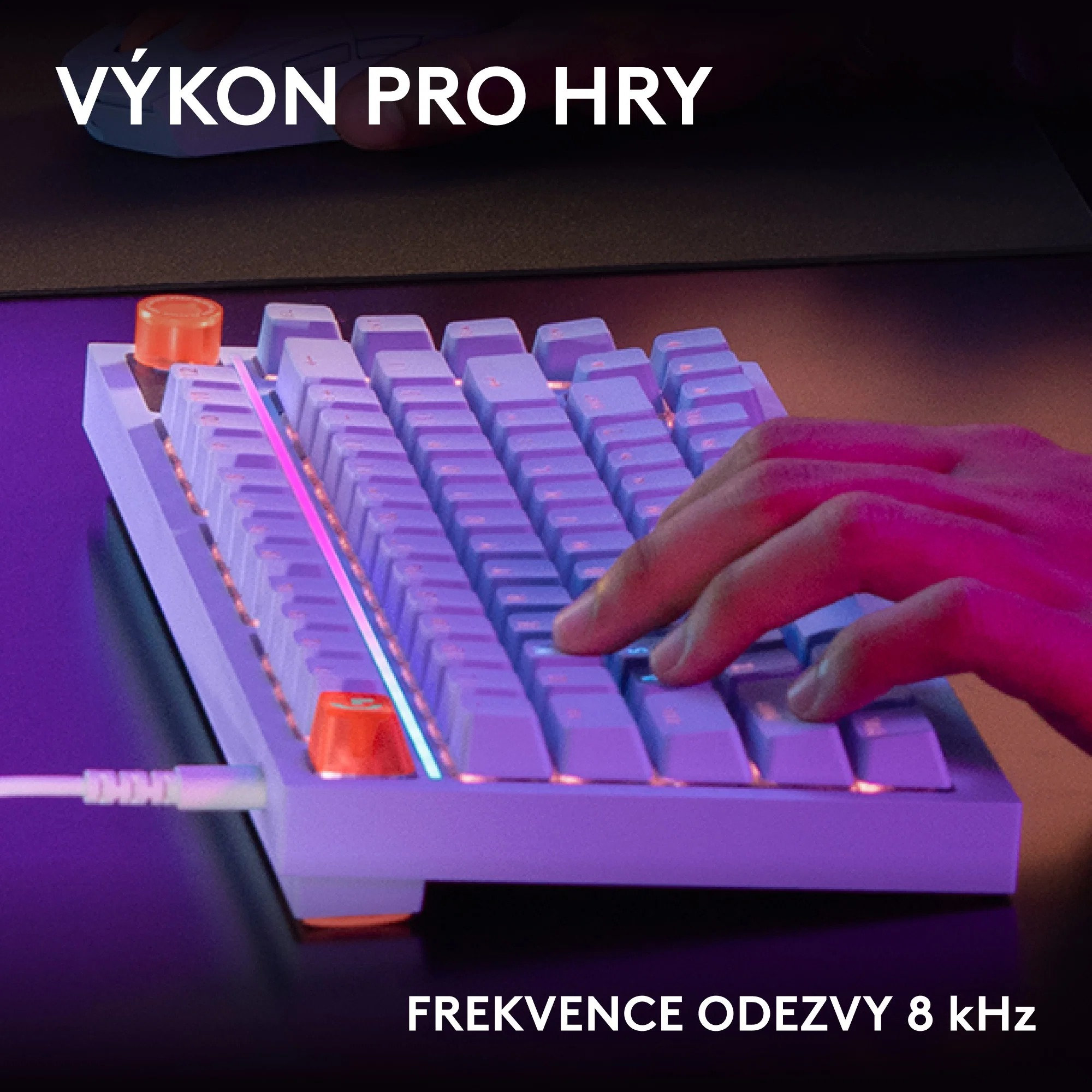 Logitech G316 X 75 herní mechanická klávesnice (USINTL) fialová
