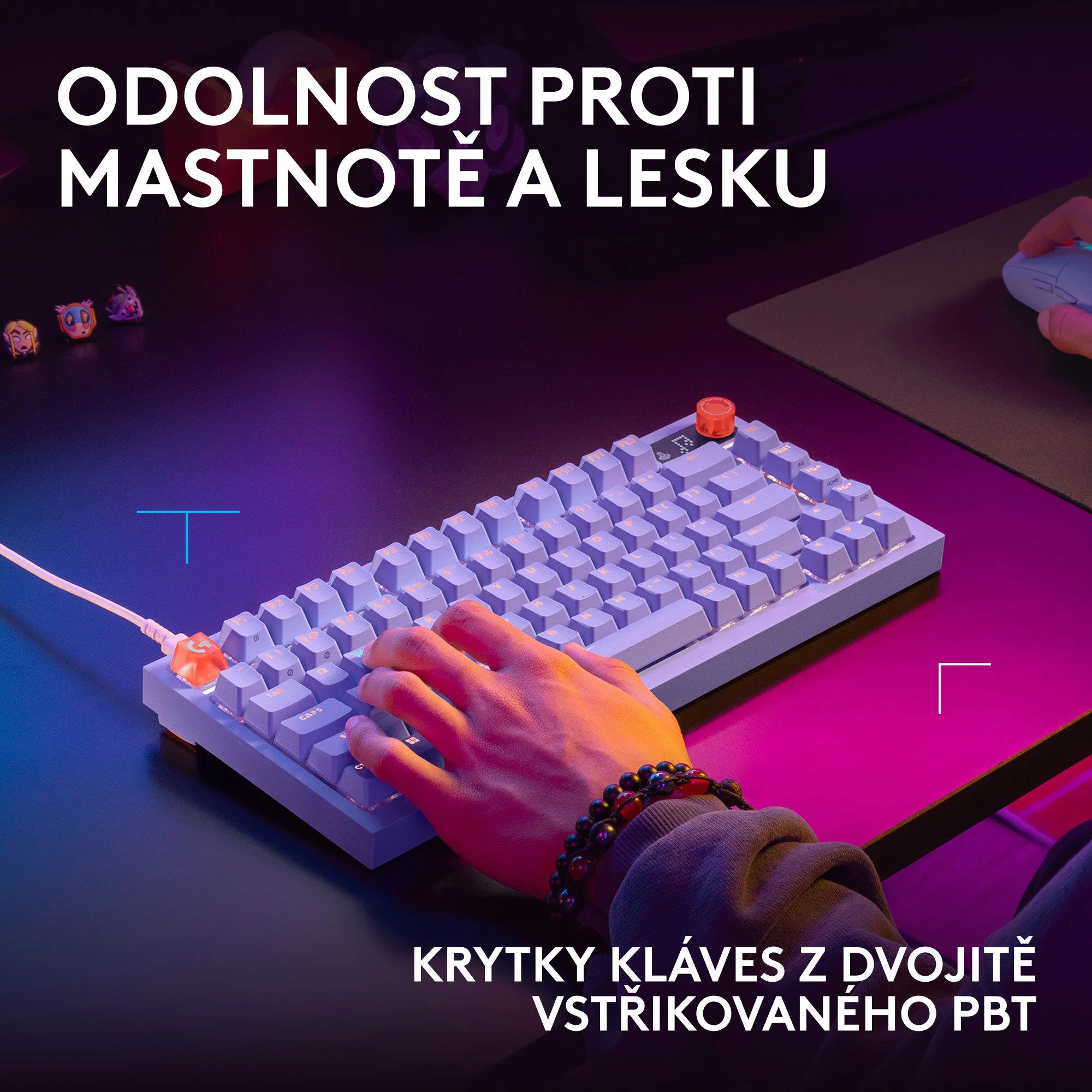 Logitech G316 X 75 herní mechanická klávesnice (USINTL) fialová