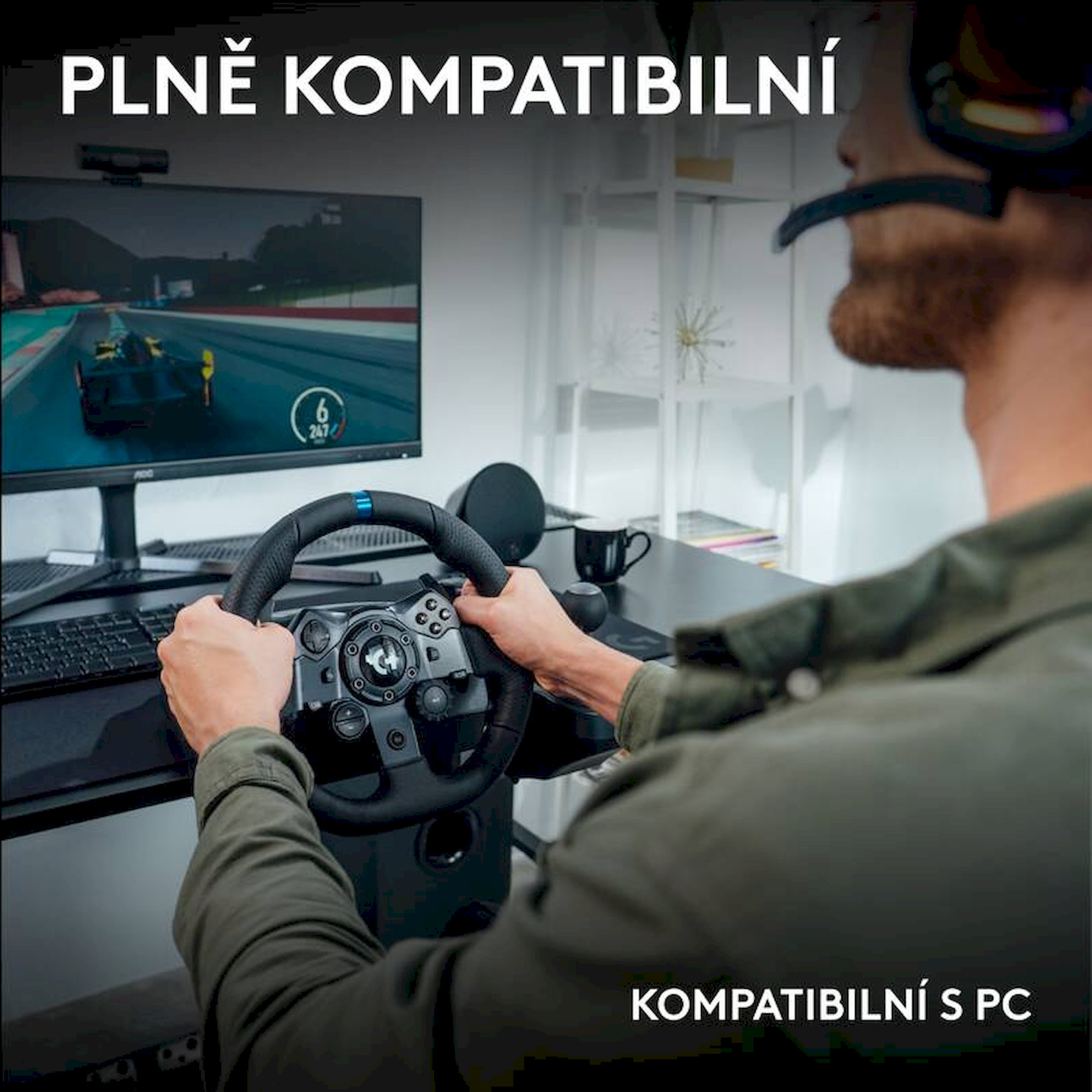 Logitech G923 Racing volant a pedály pro PC černý