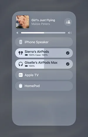 Sdílení zvuku do dvou párů AirPods