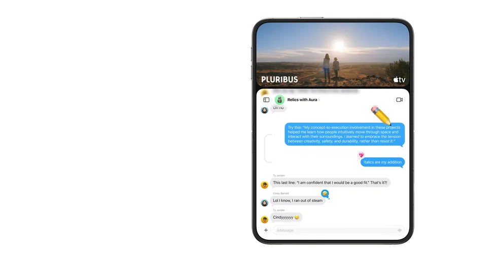 iPhone Duo na výšku se zprávami
