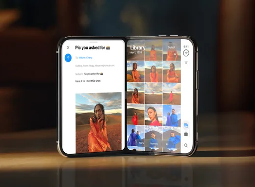 Fotky a pošta vedle sebe ve Split View