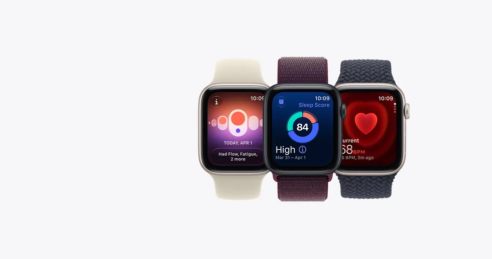 Troje Apple Watch SE 3 se zdravotními aplikacemi