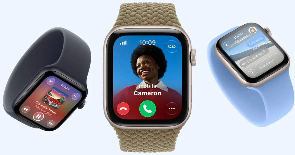 Apple Watch SE 3 s příchozím hovorem a zprávami