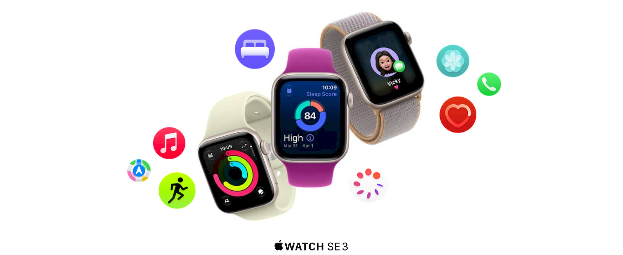 Apple Watch SE 3 (2026) Cellular 40mm Hvězdně bílý hliník s pískovým sportovním řemínkem M/L
