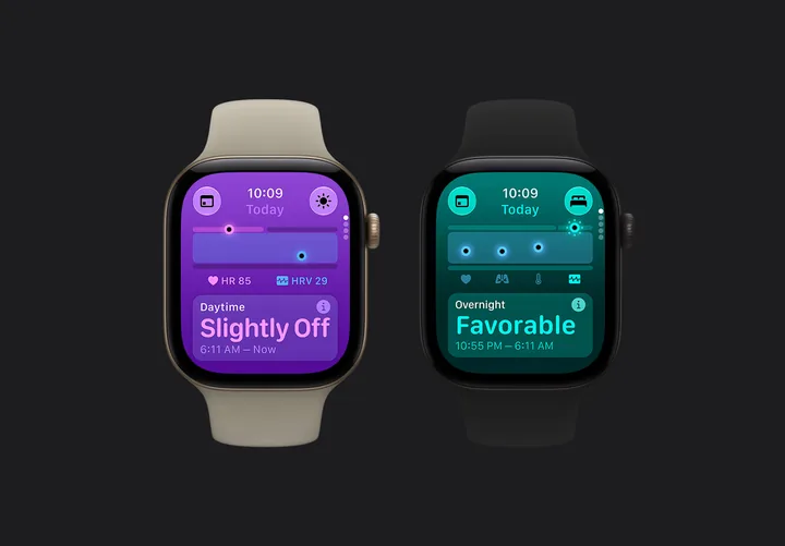 Denní a noční životní funkce na Apple Watch