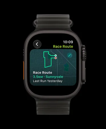 Funkce Závod na trase na Apple Watch Ultra 4
