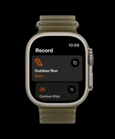 Aplikace Strava na Apple Watch Ultra 4