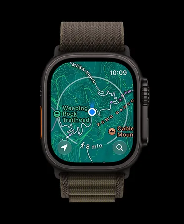 Offline mapa na Apple Watch Ultra 4