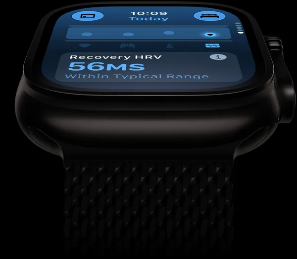 Apple Watch Ultra 4 s hodnotou HRV při regeneraci
