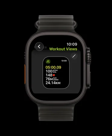 Zobrazení cvičení na Apple Watch Ultra 4