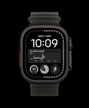 Ciferník Apple Watch Ultra 4 s průběhem tepové frekvence