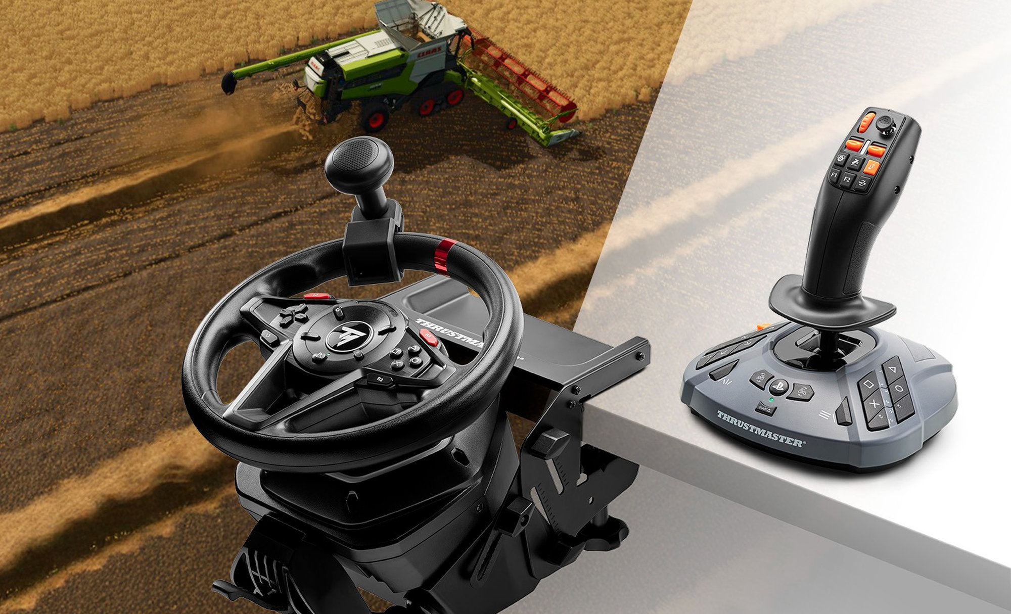 Thrustmaster T128 SimTask Farming Pack, sada volantu + pedálů a joysticku, (PS5, PC)