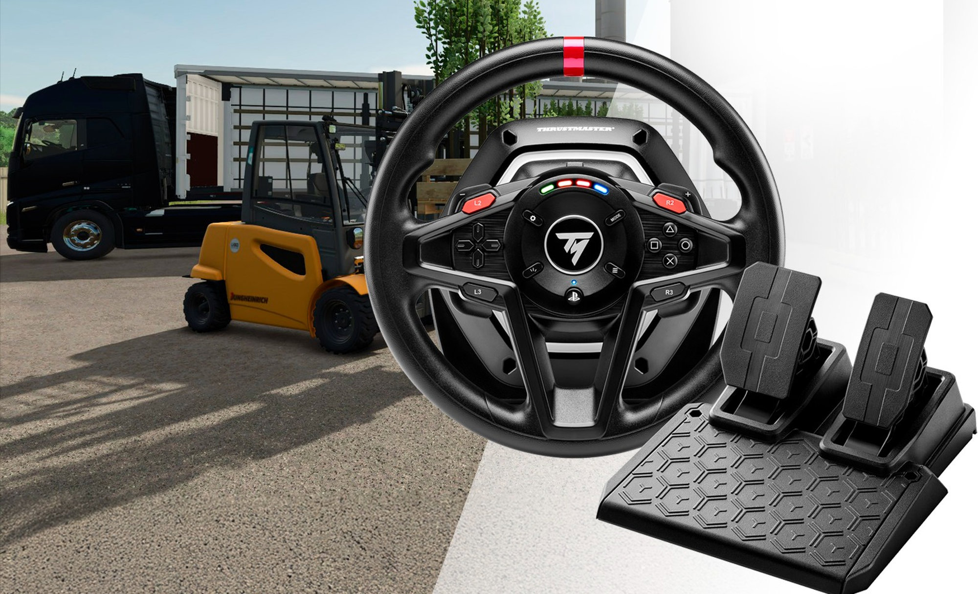 Thrustmaster T128 SimTask Farming Pack, sada volantu + pedálů a joysticku, (PS5, PC)