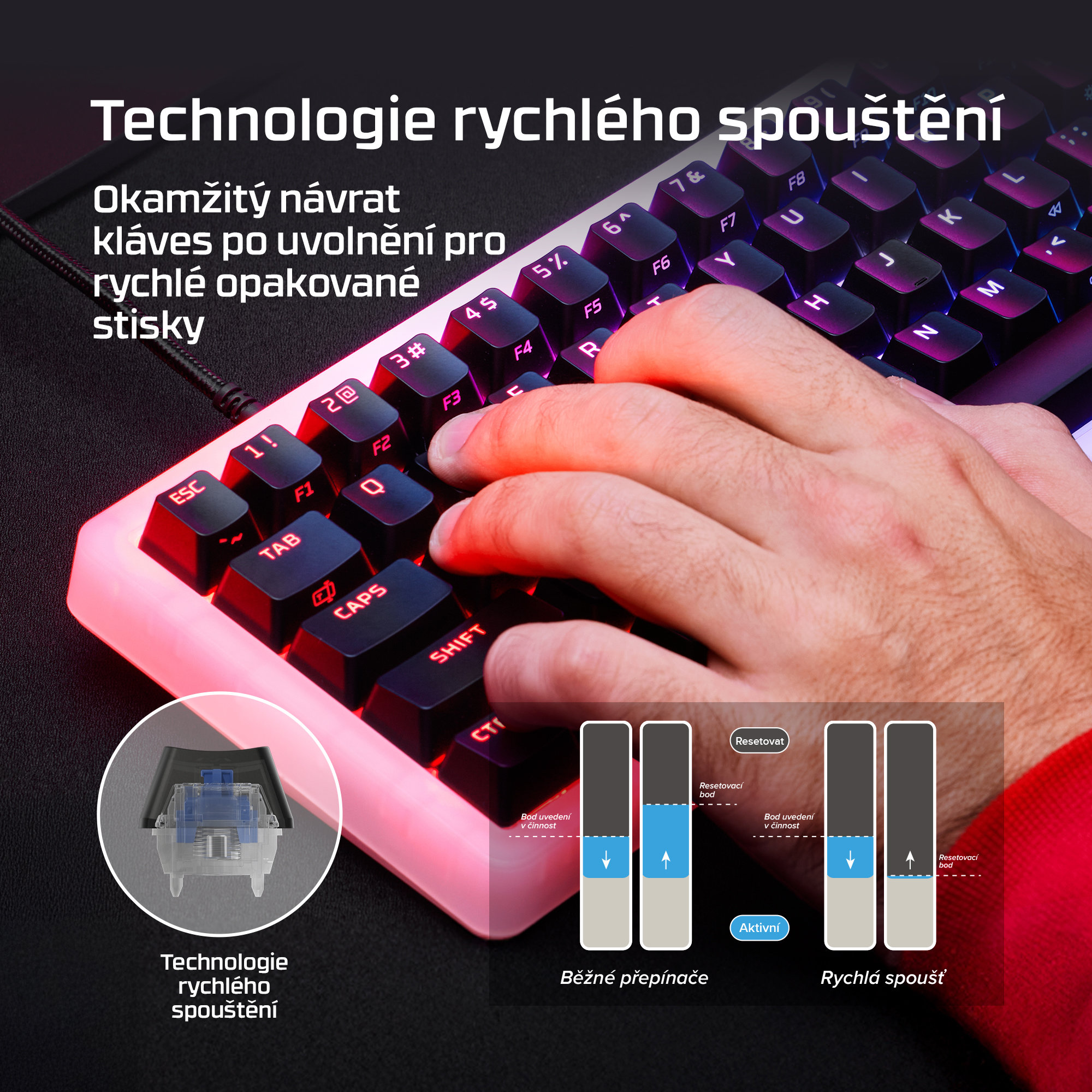 HyperX Origins 2 Pro 65 herná klávesnica čierna