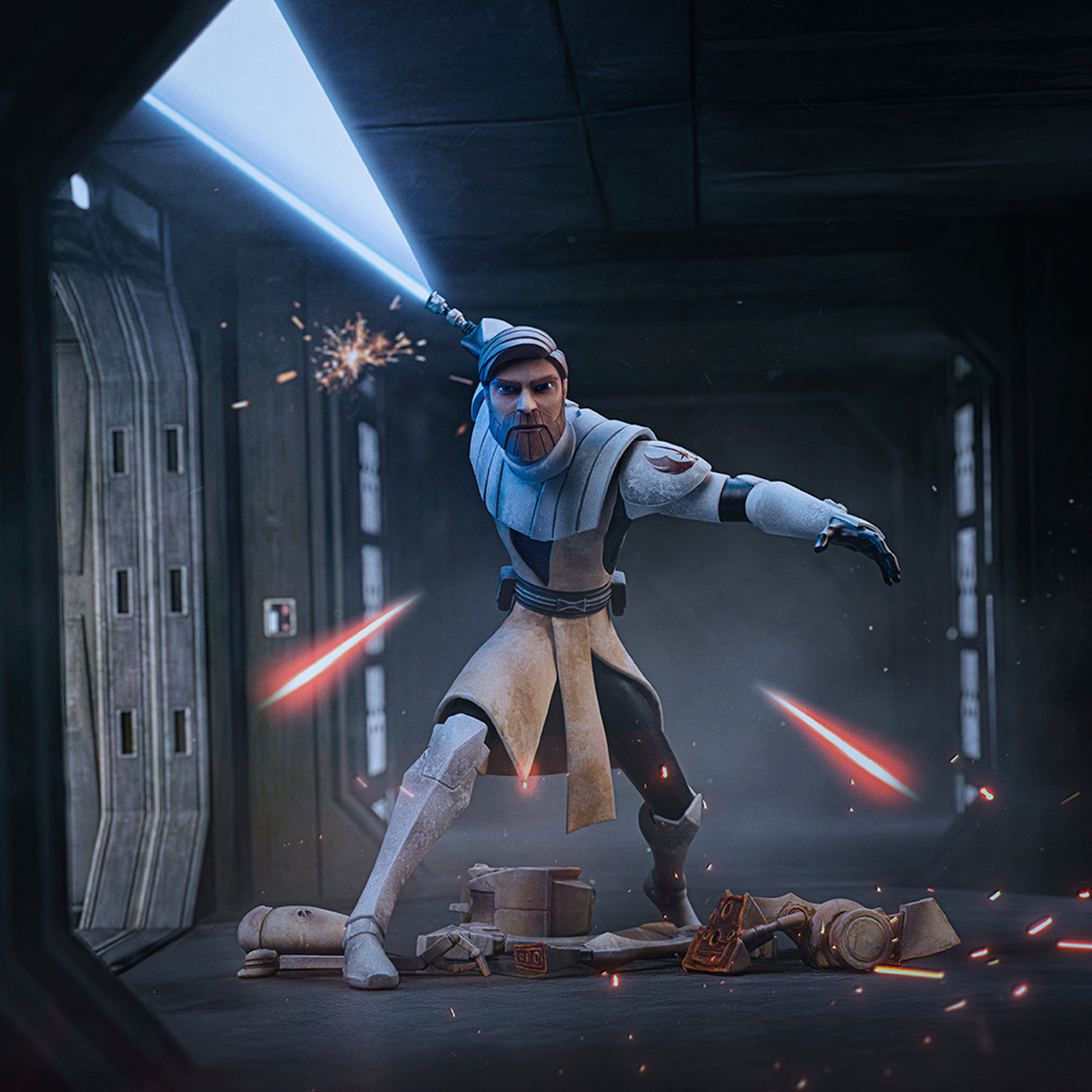 Soška Iron Studios Star Wars: Clone Wars - Obi-Wan Kenobi Art Scale 1/10