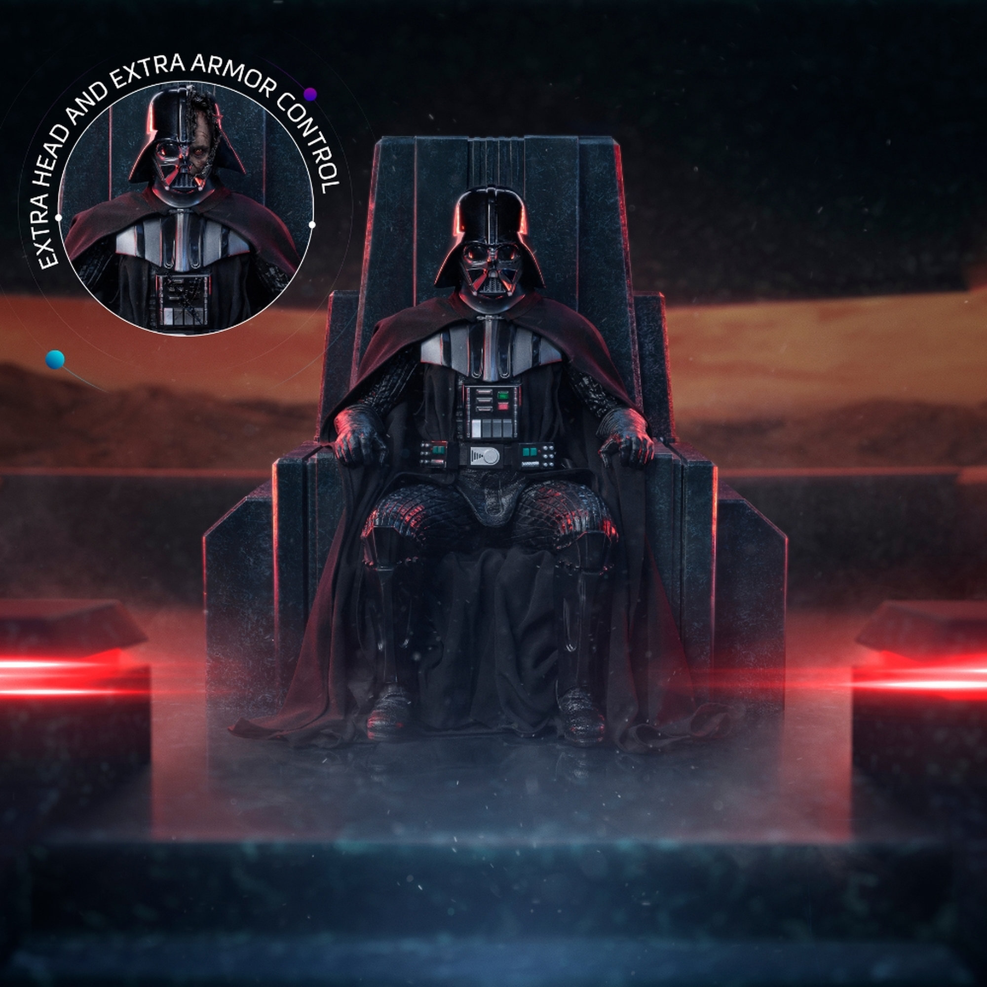 Soška Iron Studios Star Wars: Darth Vader on Throne Art Scale 1/10