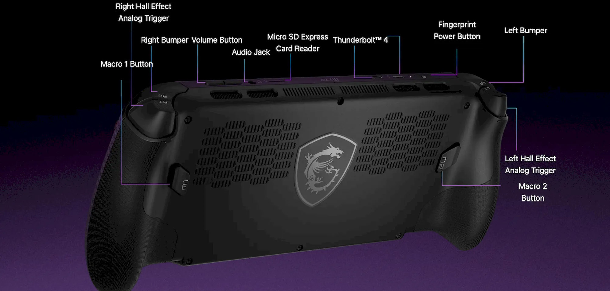 MSI Claw 8 EX AI+ CG3EM Launch Pack (9S7-1T9112-050) fialový