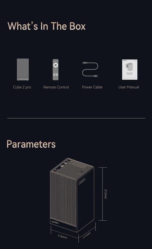 Wanbo Cube 2 Pro smart projektor čierny
