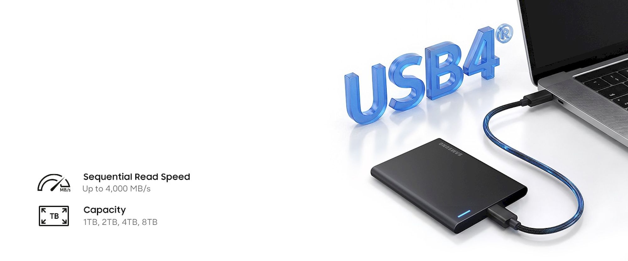 Samsung P7 externí 2TB USB4 černý