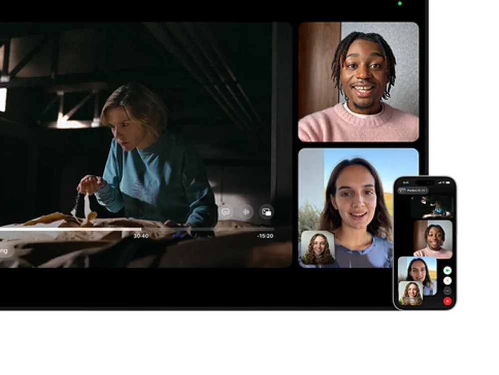Společné sledování seriálu přes SharePlay s dlaždicemi FaceTimu