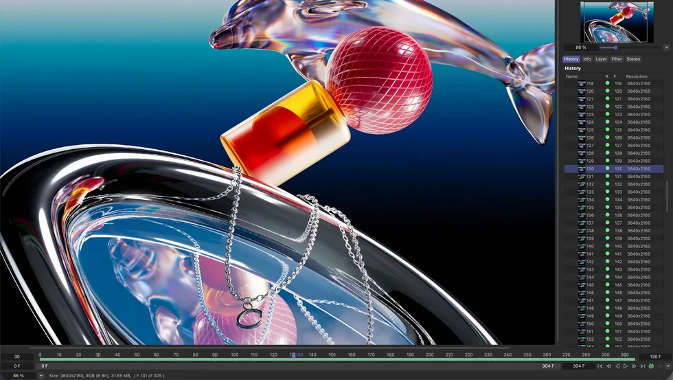 3D scéna v Maxon Cinema 4D