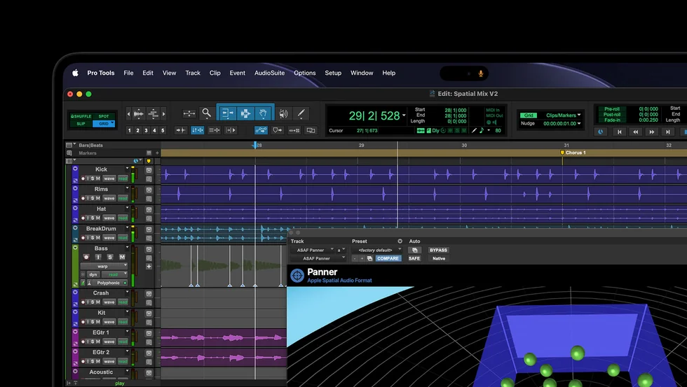 Hudební projekt v Avid Pro Tools