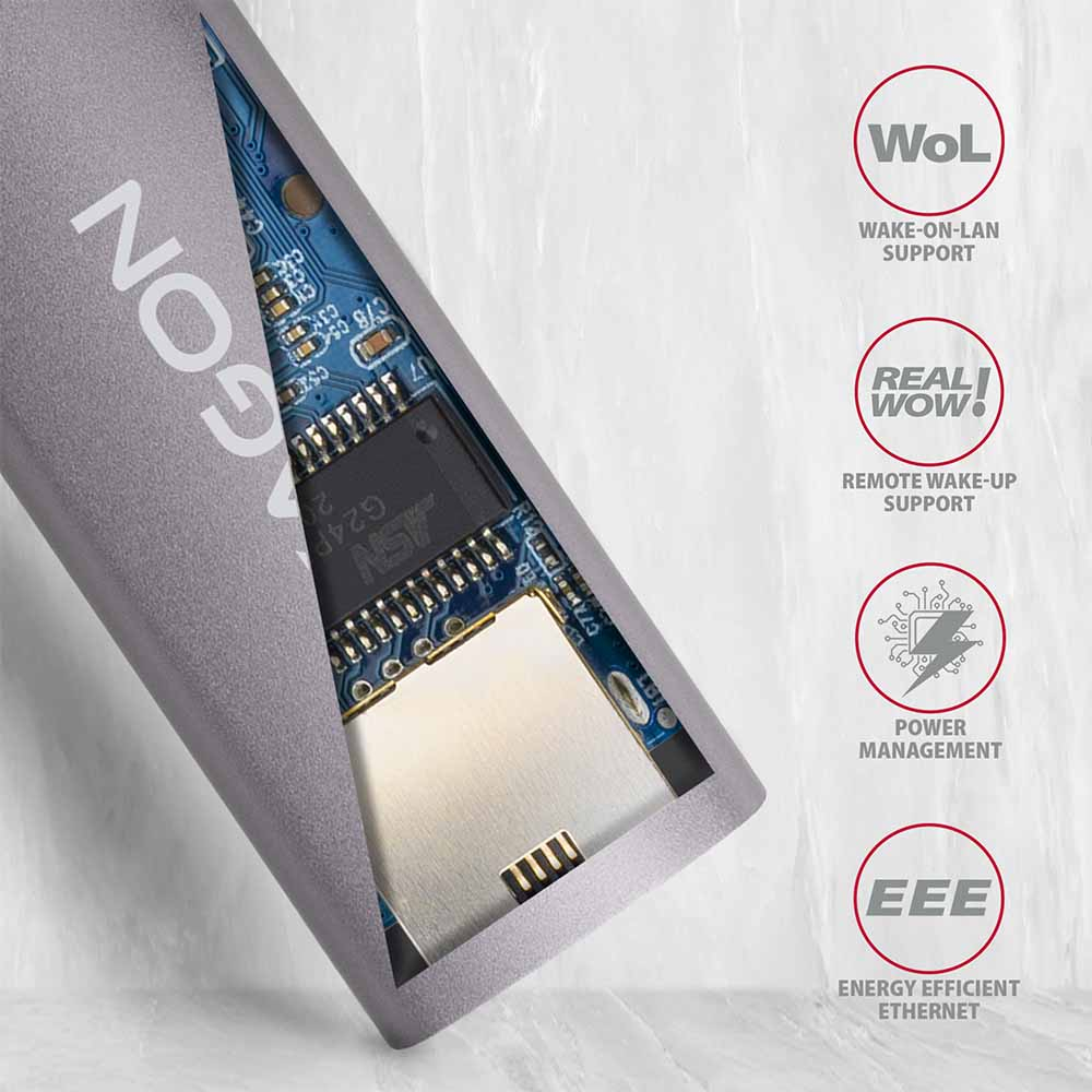 Vnitřní čipset AXAGON ADE-TRC s podporou Wake-on-LAN a EEE