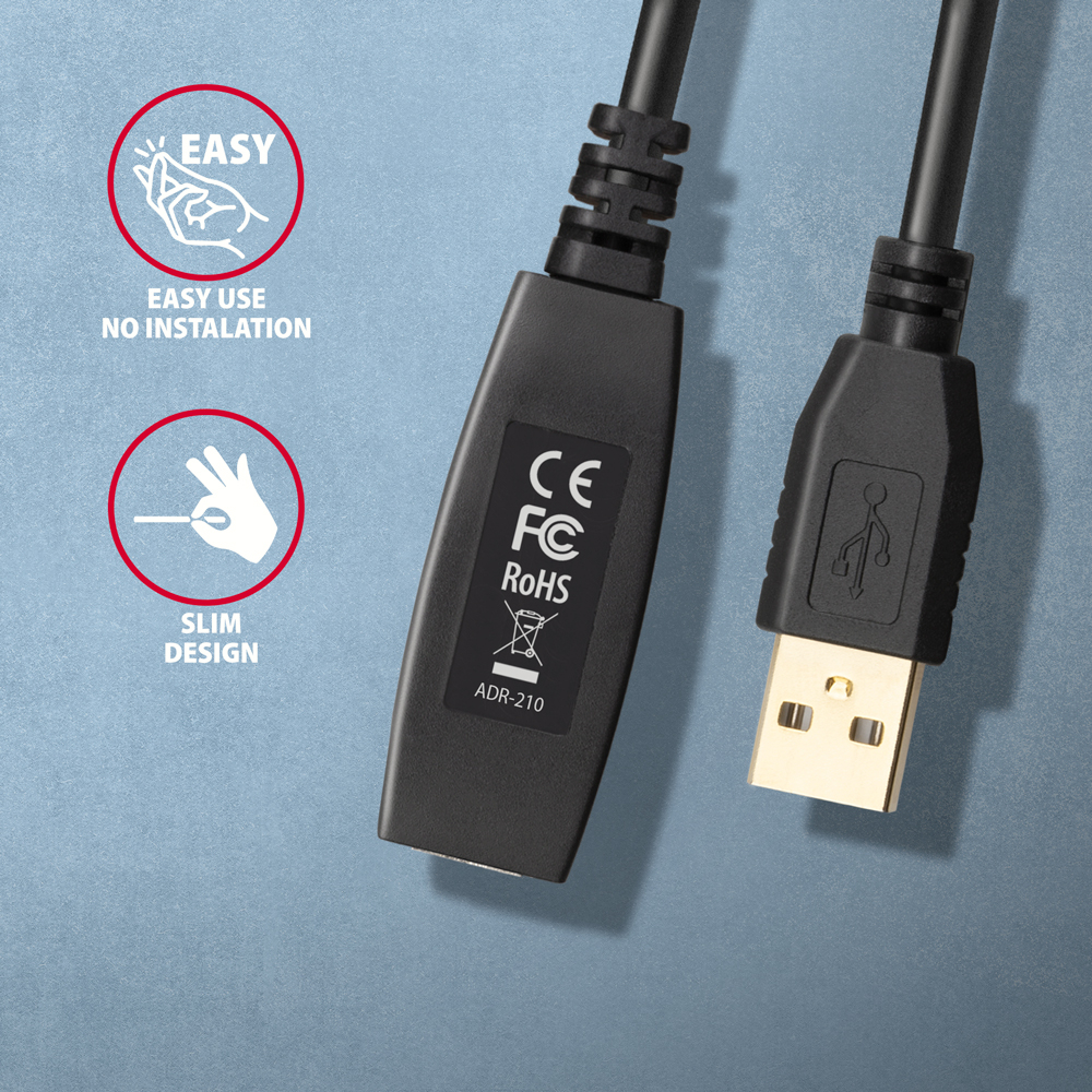 AXAGON ADR-210 – detail USB-A konektorů a označení modelu