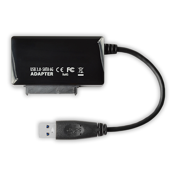 AXAGON ADSA-FP3 – detail adaptéru s popisem USB 3.0 SATA 6G