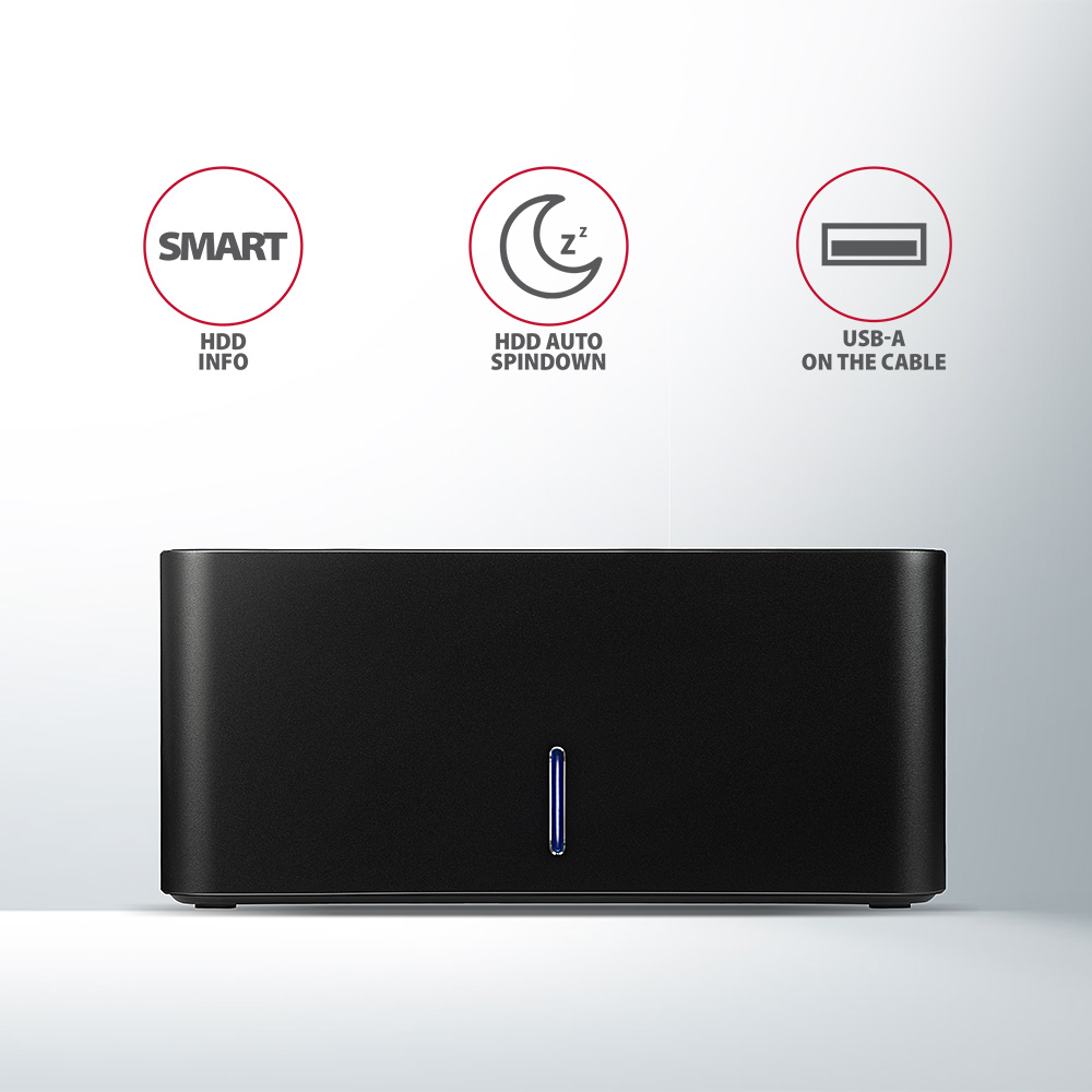 Funkce SMART, automatické uspání disku a USB-A konektor na kabelu