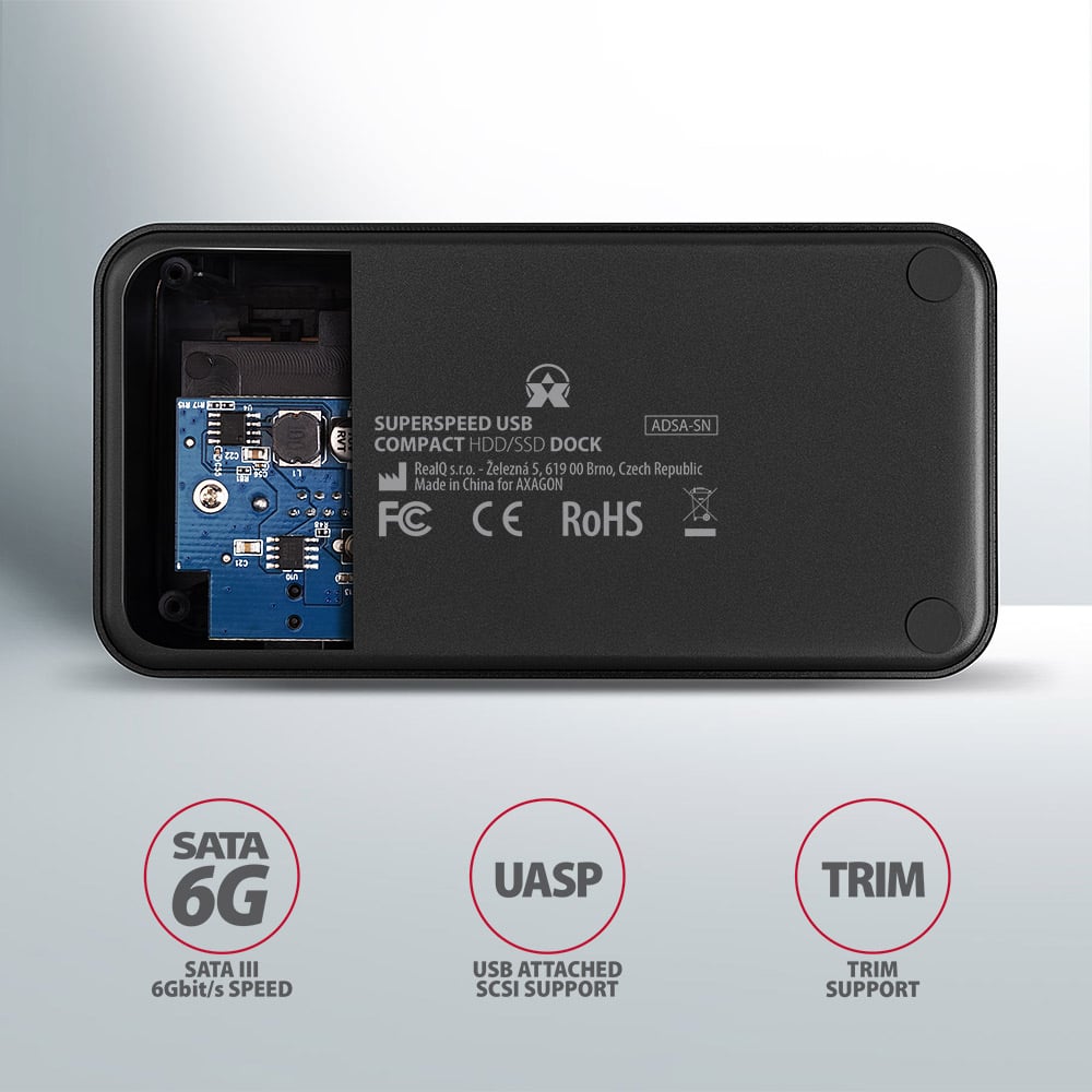 Vnitřní elektronika AXAGON ADSA-SN s podporou SATA 6G, UASP a TRIM