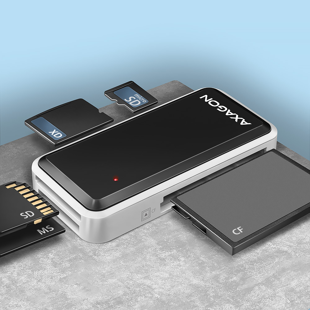 AXAGON CRE-X1 s kartami CF, SD, XD a microSD