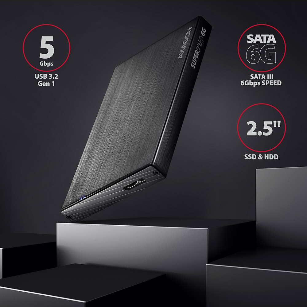 AXAGON EE25-XA6 – externí box pro 2.5palcové SATA disky