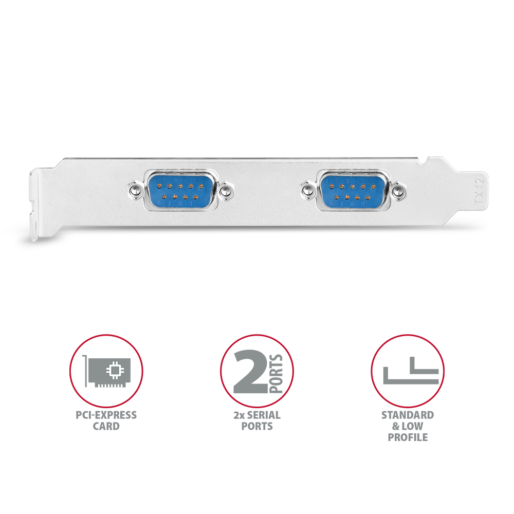 AXAGON PCEA-S2N – dva porty RS-232 s konektory DB-9