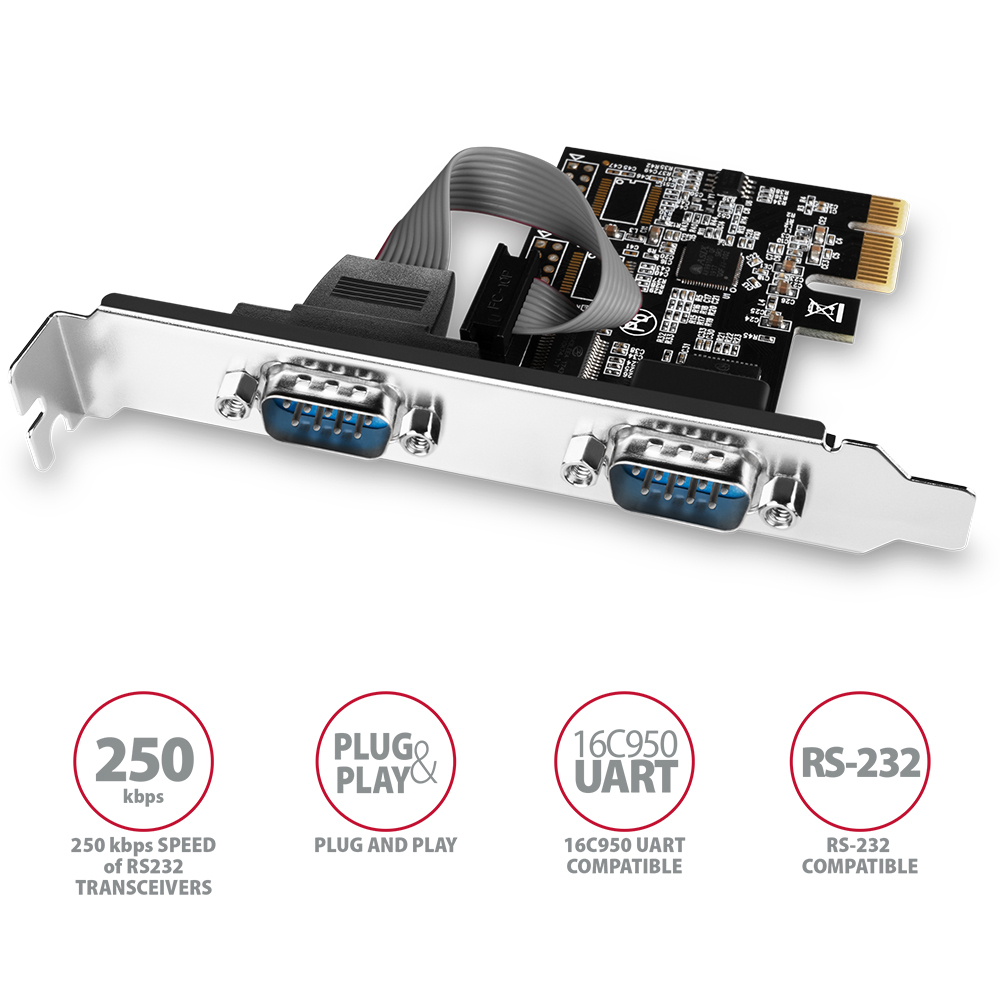 AXAGON PCEA-S2N – PCIe karta s odnímatelnou nízkoprofilovou záslepkou