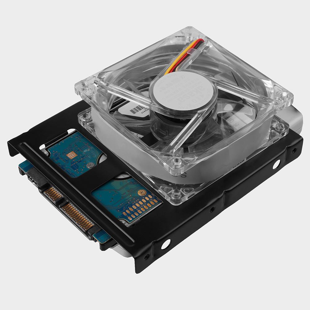 AXAGON RHD-225 s přídavným 80mm ventilátorem
